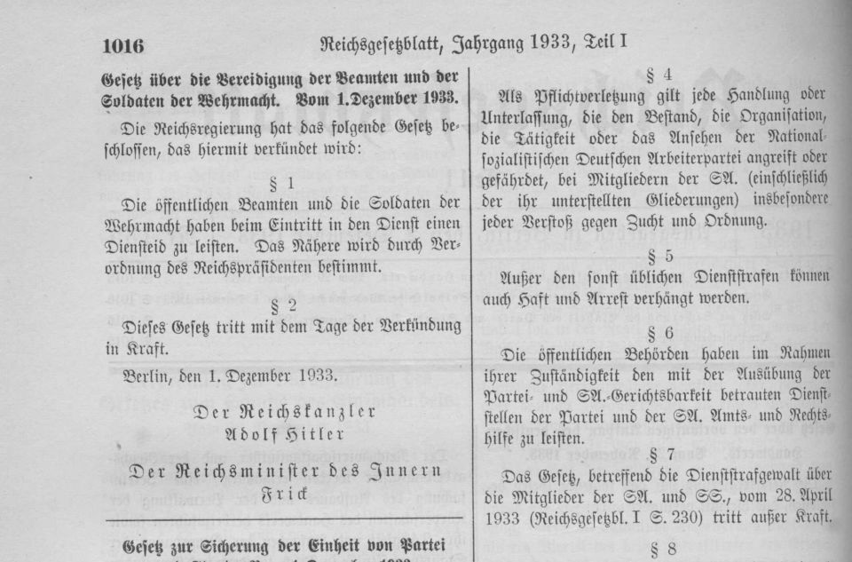 Das veröffentlichte Gesetz im Reichsgesetzblatt