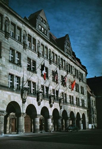 The Palace of Justice during the Nuremberg Trials. 1945. 