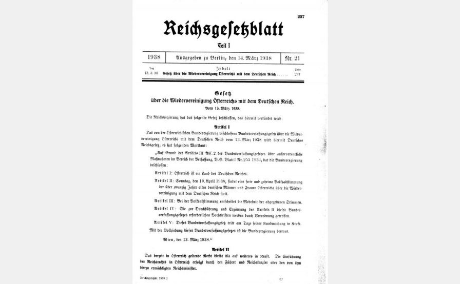 Publication de la loi au journal Reichsgesetzblatt, page 1