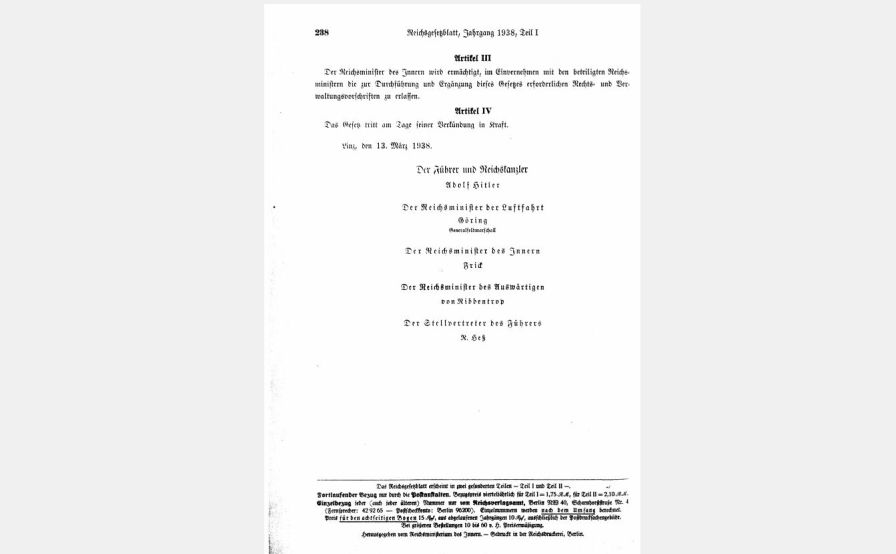 Publication de la loi au journal Reichsgesetzblatt, page 2