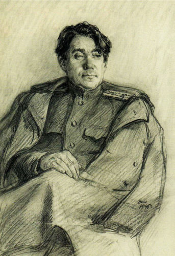 Boris Polewoj. Skizze von Nikolaj Schukow