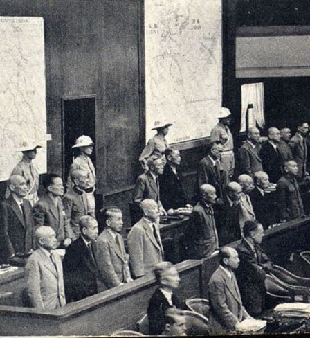 Bloc des accusés. Ichigaya, Tokyo. 1946
