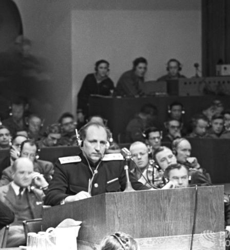 Главный обвинитель от СССР Роман Руденко на Нюрнбергском трибунале. 8 февраля 1946 г.