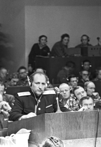 Главный обвинитель от СССР Роман Руденко на Нюрнбергском трибунале. 8 февраля 1946 г.