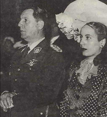 Juan Domingo Perón et Eva Duarte de Perón en 1945