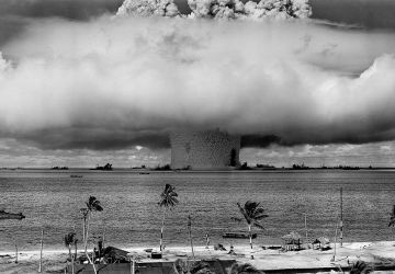  Nuclear weapon test by the United States military at Bikini Atoll, 1946.