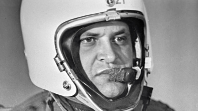 Francis Gary Powers wearing special pressure suit for stratospheric flying was an American spy whose Lockheed U-2 reconnaissance plane was shot down by a Soviet surface-to-air missile outside Sverdlovsk.