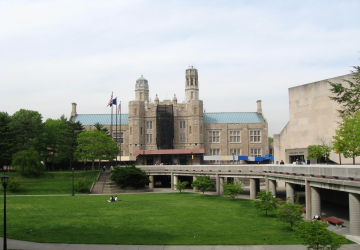 Lehman College Music Building on a cloudy afternoon.