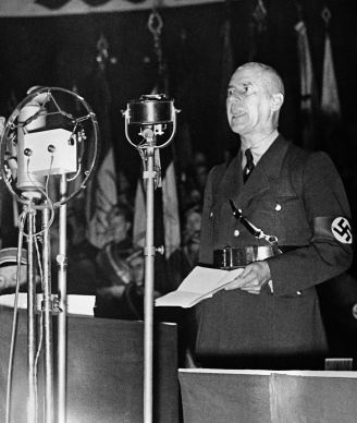 Wilhelm Frick, ministre de l'Intérieur du Troisième Reich, lors de son discours du 18 janvier 1939