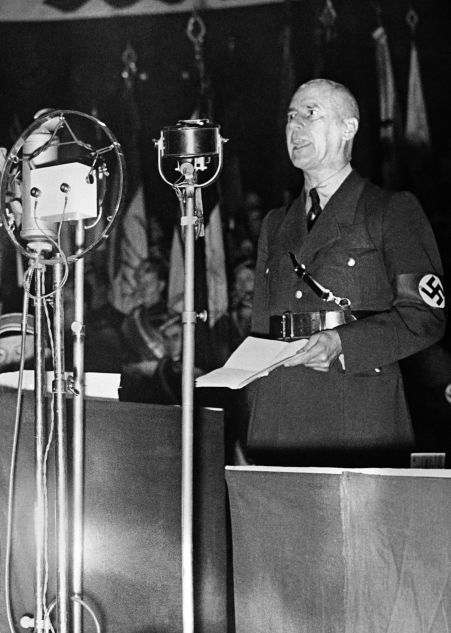 Wilhelm Frick, ministre de l'Intérieur du Troisième Reich, lors de son discours du 18 janvier 1939