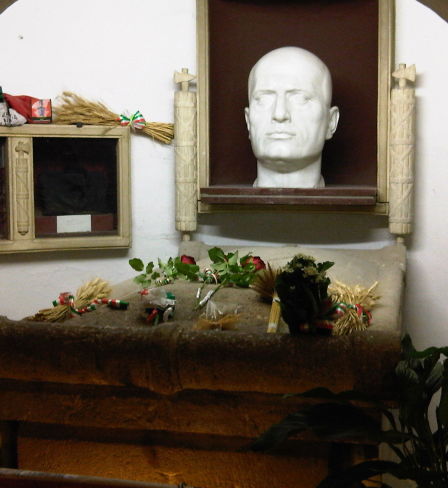 Tomb of Mussolini in the family crypt, in the cemetery of Predappio