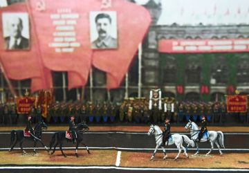 Fragment of the 'Victory Day Parade' diorama at the Central Museum of the Russian Armed Forces in Moscow