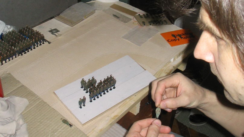 Working on the "Military Day Parade 24 June 1945" diorama