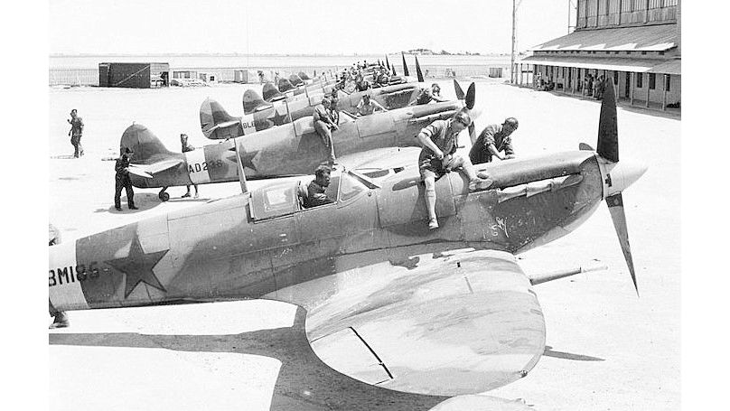 American Spitfire Mk VB prepared for shipment to the Soviet Air Forces, 1942