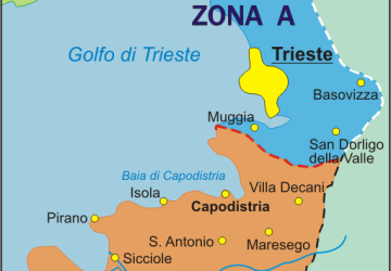 Carte des territoires disputés de Trieste