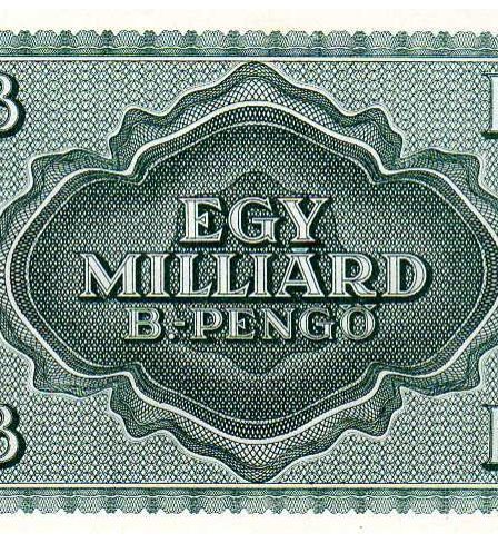 Sextillion (billion trillion), that is 1021 Hungarian pengö at the end of hyperinflation in 1946. The largest banknote by face value in the world. By comparison, the diameter of our Universe is 1023 km © Public Domain 
