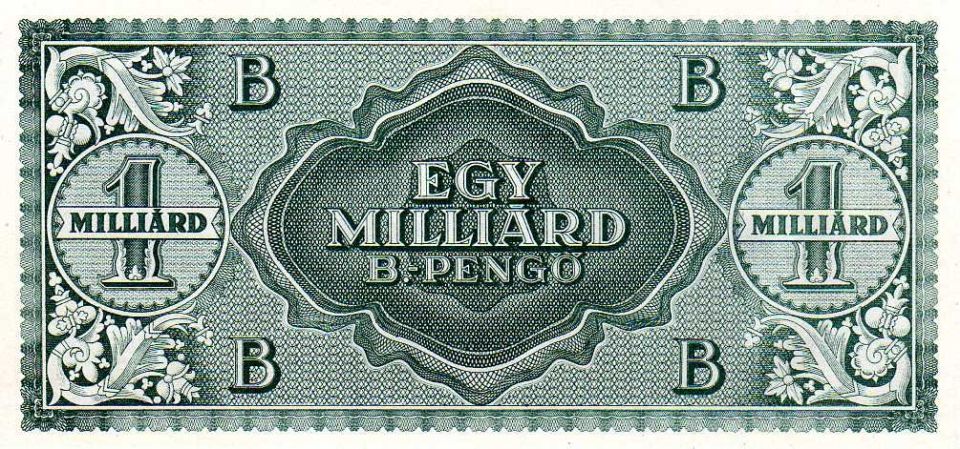 Sextillion (billion trillion), that is 1021 Hungarian pengö at the end of hyperinflation in 1946. The largest banknote by face value in the world. By comparison, the diameter of our Universe is 1023 km © Public Domain 