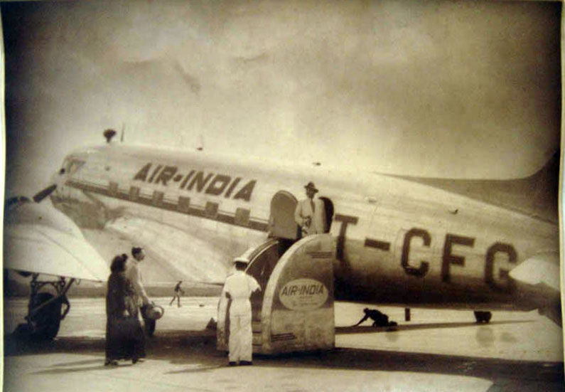 Vintage photograph of Air India's first aircraft