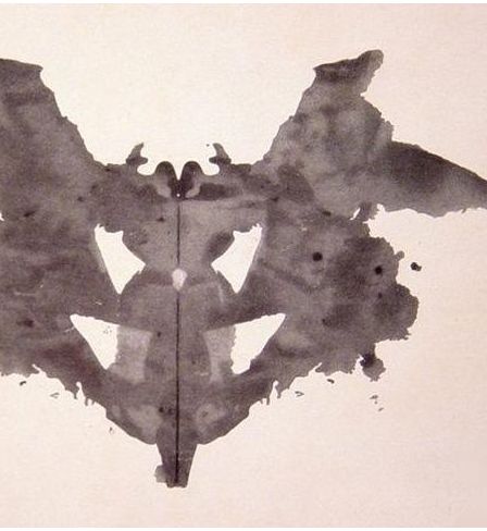 the first of the blots of the Rorschach inkblot test