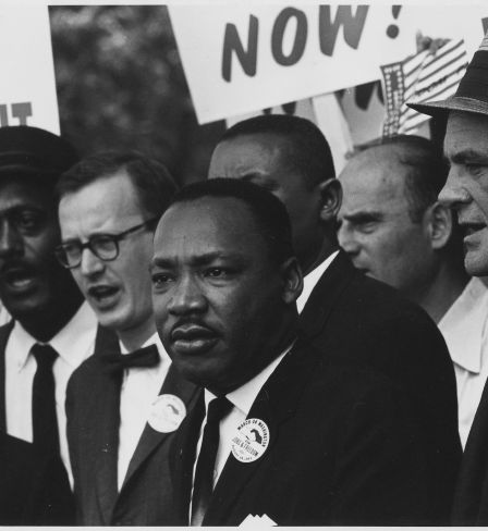 Martin Luther King lors d’une marche pour les droits civiques, 1963