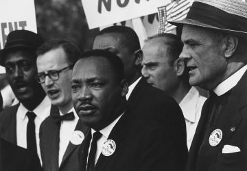 Martin Luther King at the 1963 Civil Rights March in Washington, DC © Public Domain