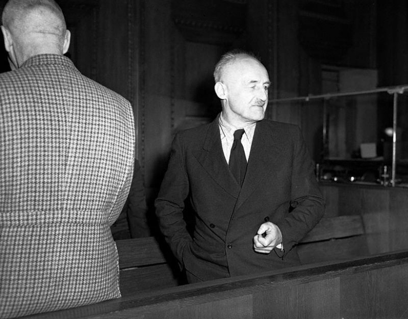 Defendant J. Streicher during a meeting of the International Military Tribunal. December 1945 // Russian State Archive of Film and Photo Documents Arch. No. B-2476. © Portal "Crimes of the Nazis in the USSR"