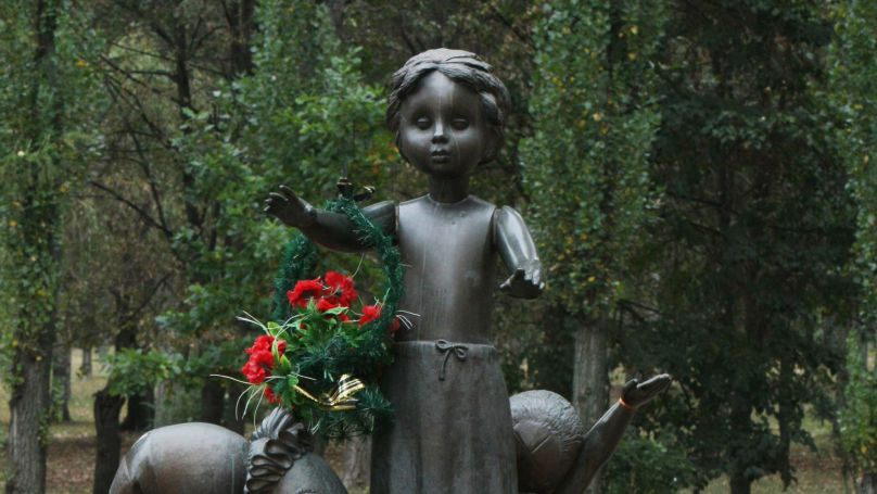 A monument to children killed by Nazis in Baby Yar