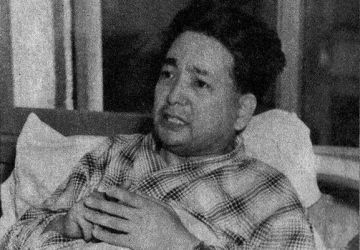 Le prêtre Kiyoshi Tanimoto, un des six survivants du bombardement, héros de l'article «Hiroshima», 1950.