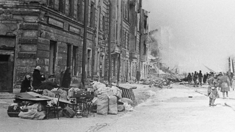 A street of Leningrad during the siege 