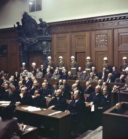 Les accusés lors du prononcé du jugement, le 30 septembre 1946