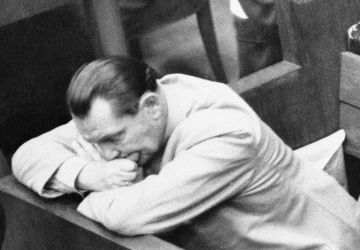 Hermann Göring in the dock at the Nuremberg Trials