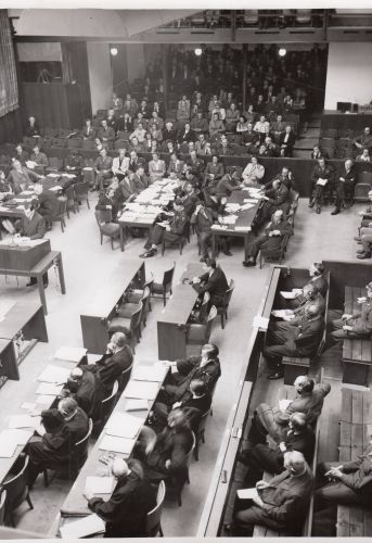 The Subsequent Nuremberg trials were a series of 12 military tribunals for war crimes against members of the leadership of Nazi Germany were carried out by US military courts, not by the International Military Tribunal, although held in the same rooms at the Palace of Justice