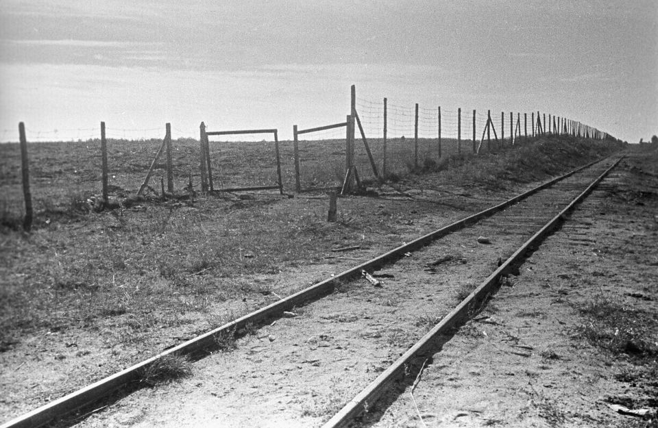 A railroad at the Treblinka extermination camp