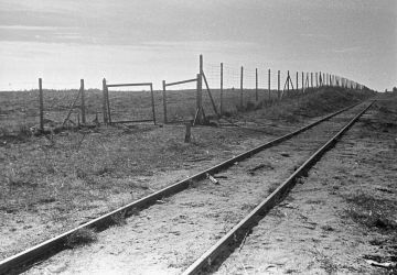 A railroad at the Treblinka extermination camp